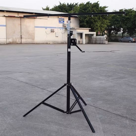 Ascenseur de support de manivelle de support de botte de lumière principale mobile en aluminium pour haut-parleur d'éclairage