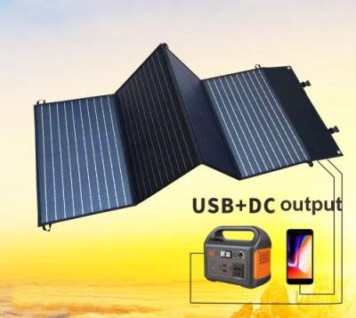 Chargeur solaire portable pliable 100 W avec sortie USB