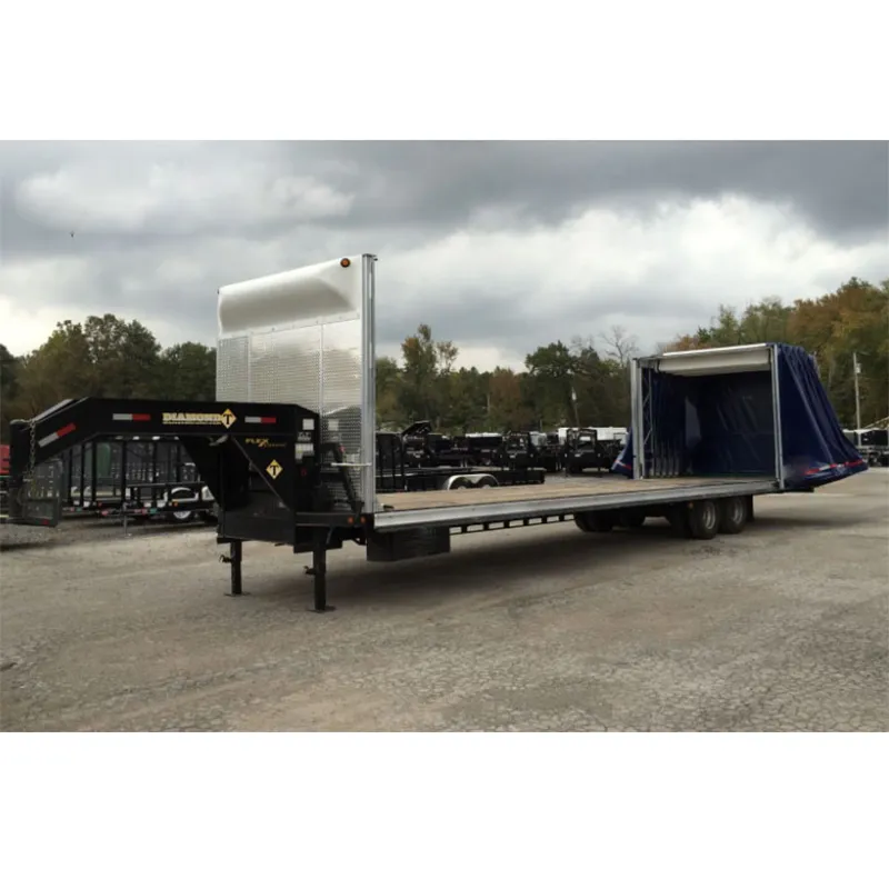 Système de bâche roulante facile à utiliser pour remorque à col de cygne